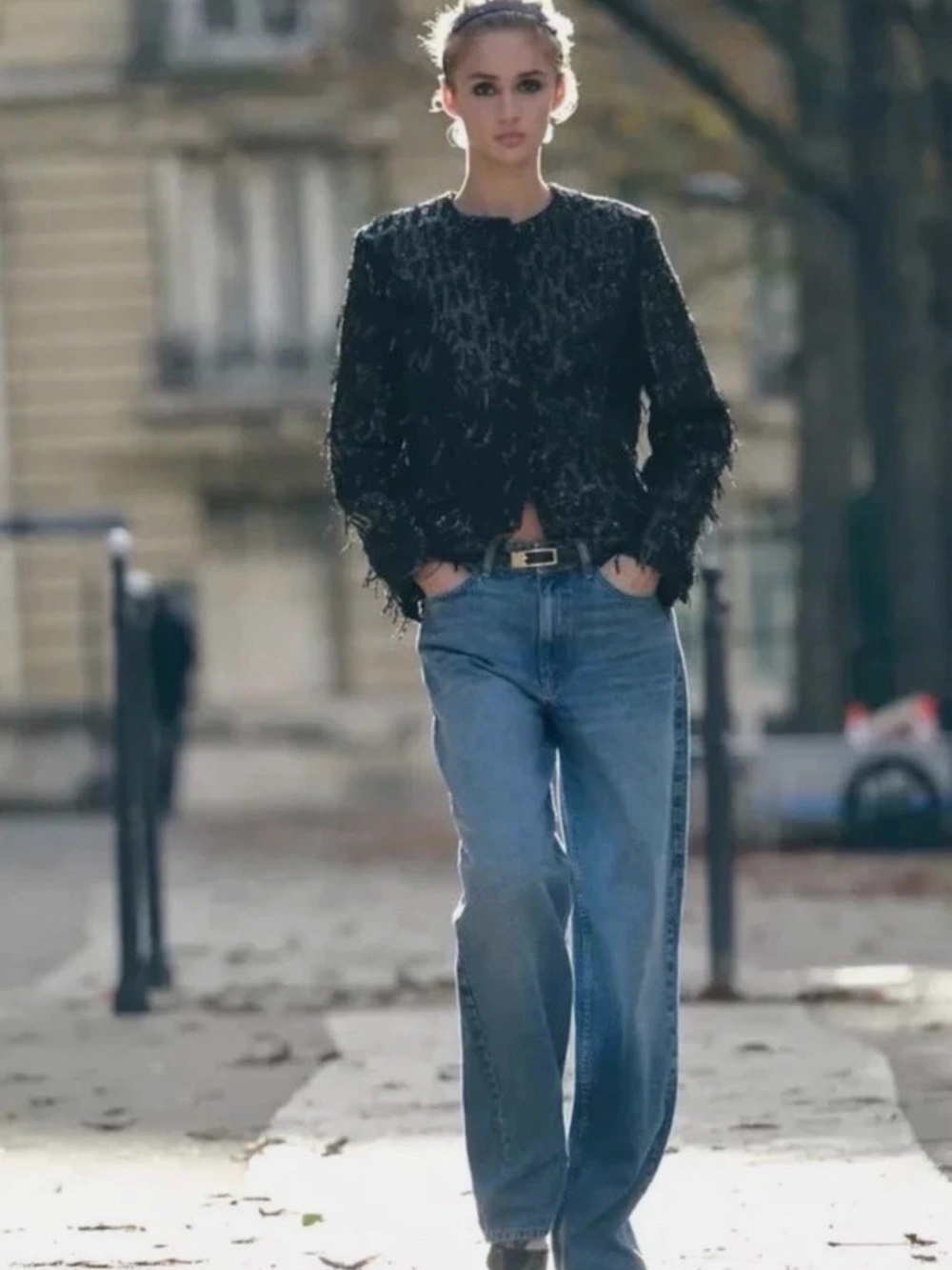 NWT Zara Fringed Sequin Jacket